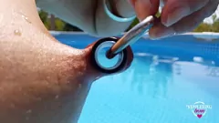 Play Hot MILF Mom's Pierced Nipples Stretched Outdoors